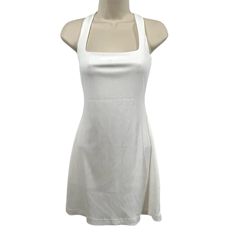NWT Backyard Roses White Ribbed Sleeveless Dress - Picture 8 of 8